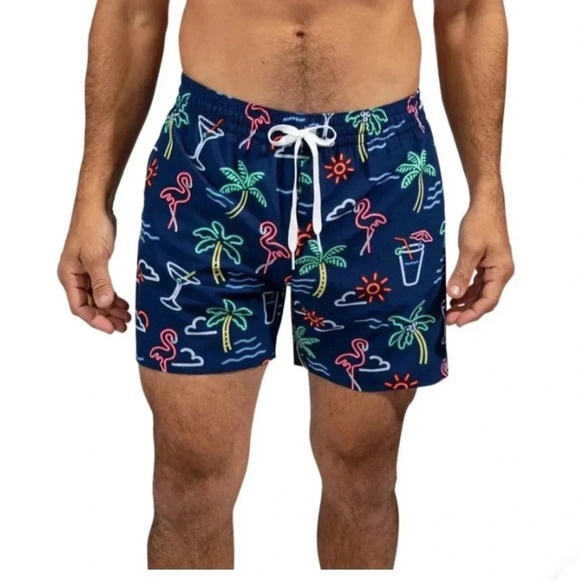 NEW Chubbies The Neon Lights Stretch Swim Trunks 5.5” Inseam Navy Size Medium - Picture 13 of 16